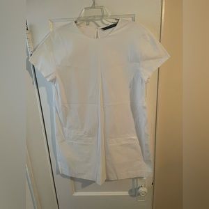 White shirt sleeve cotton romper